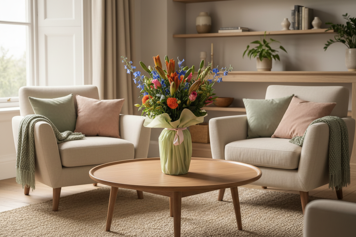 Get Well Flowers - Natural Lounge Setting